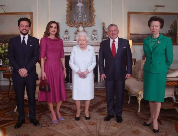 La reine Elizabeth II en audience avec le roi Abdallah II de Jordanie et la reine Rania