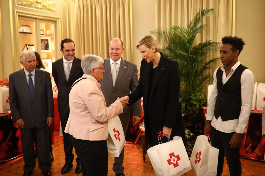 Charlène de Monaco, au siège de la Croix-Rouge, à Monaco, le 17 novembre 2018