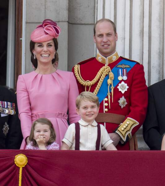 Kate, William, George et Charlotte assistent à la parade "Trooping The Colour" le 17 juin 2017 à Londres