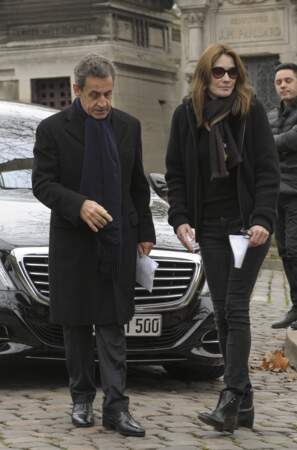 Nicolas Sarkozy et Carla aux obsèques de Luc Bondy