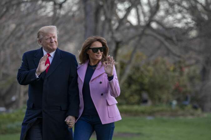 Après ce week-end en Floride, le président américain et la Première dame semblent heureux de rentrer.