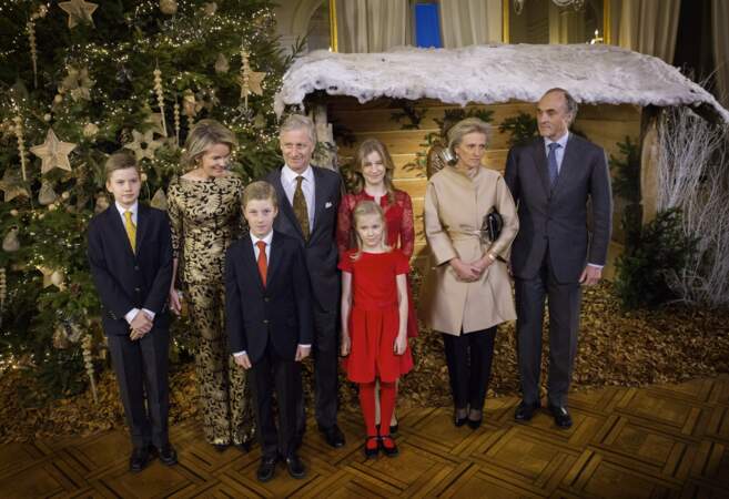 Le roi Philippe de Belgique, la reine Mathilde et leurs enfants au concert de Noël du Palais Royal de Bruxelles
