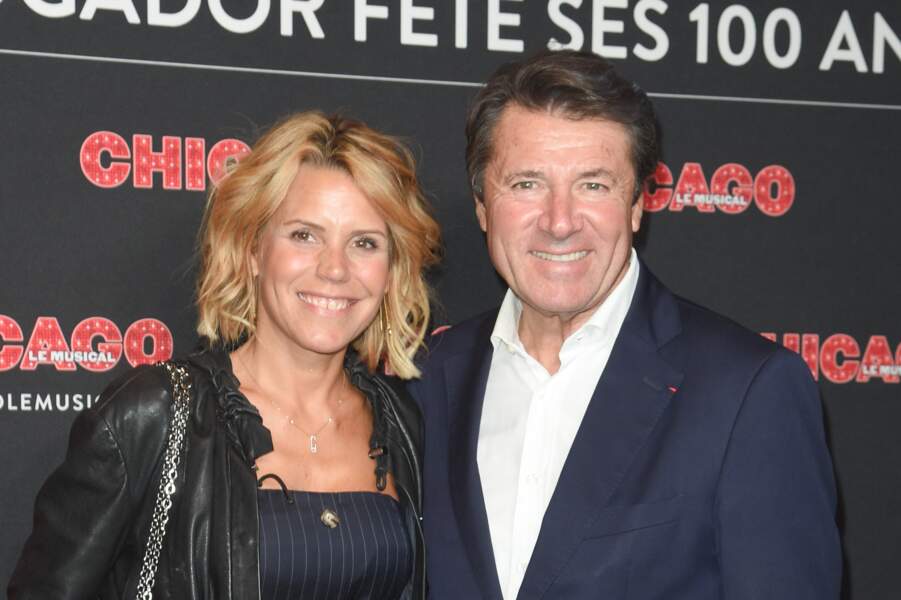 Laura Tenoudji, solaire et naturelle avec  son mari Christian Estrosi au théâtre Mogador à Paris