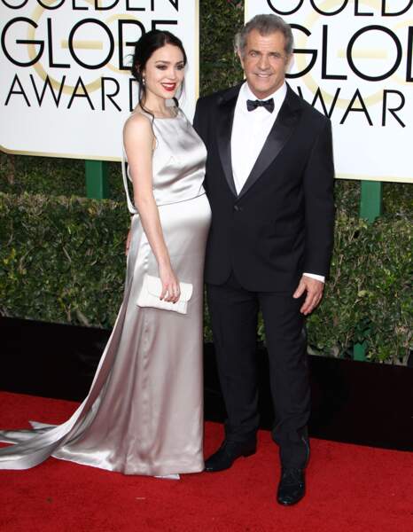 Mel Gibson et Rosalind Ross aux Golden Globe Awards, le 8 janvier 2017.