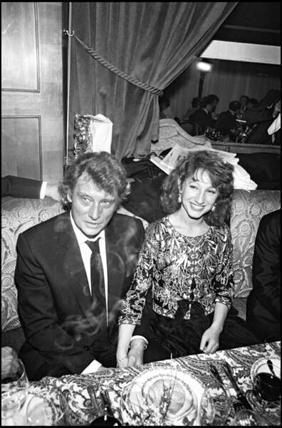Johnny Hallyday et Nathalie Baye à la cérémonie des César, en 1983