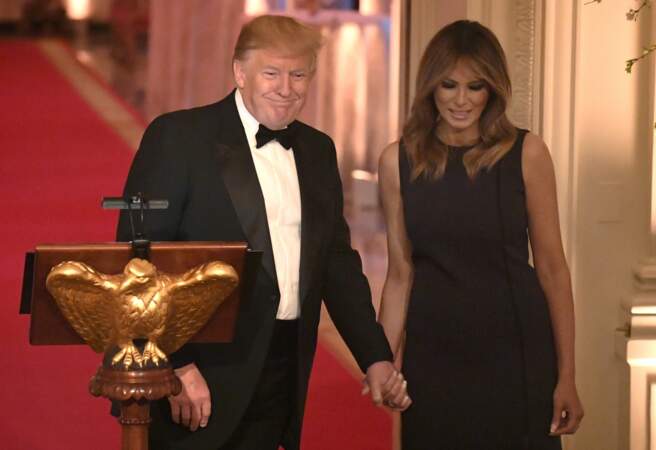 Donald Trump et sa femme Melania affichent leur complicité, à la Maison Blanche, le 15 mai 2019.