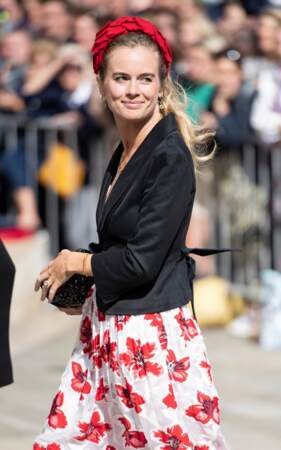 La charmante Cressida Bonas au mariage d'Ellie Goulding, à Londres, le 31 août 2019.