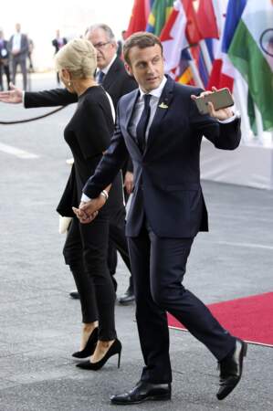 Emmanuel Macron et sa femme à l'Elbphilharmonie de Hamburg en Allemagne