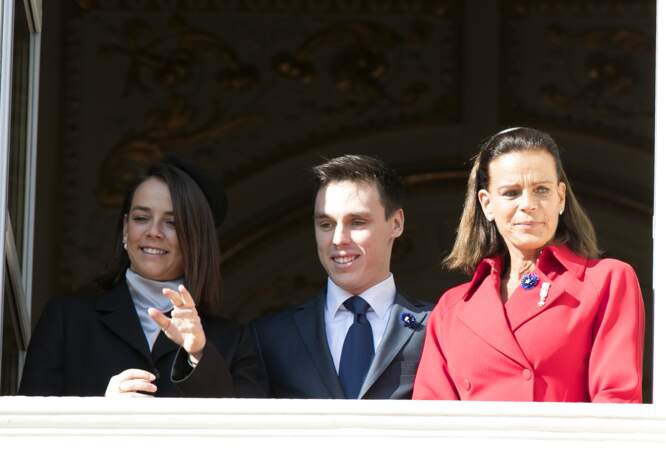 Stéphanie de Monaco, Pauline et Louis Ducruet lors de la fête nationale monégasque, le 19 novembre 2018