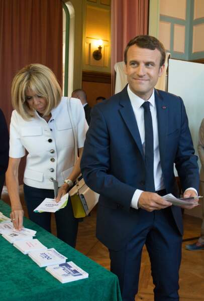 Brigitte et Emmanuel Macron au Touquet le 11 mai pour le vote des Législatives