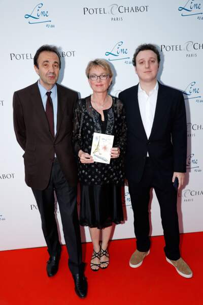 Frederic Salat-Baroux, Claude Chirac et son fils Martin, à l'anniversaire de Line Renaud en 2018 à Paris