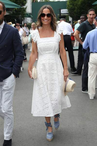 Pippa Middleton (enceinte) au tournoi de Wimbledon le 5 juillet 2018