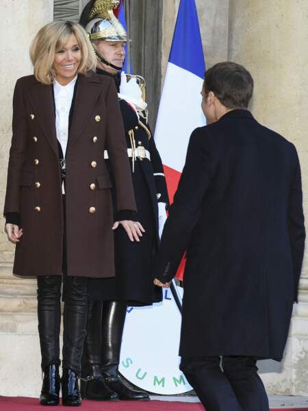 Brigitte et Emmanuel Macron au palais de l'Elysée, le 12 décembre 2017.