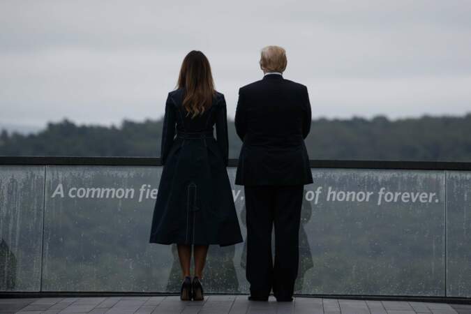 Donald Trump et Melania Trump lors des commémorations du 11-Septembre, le mardi 11 septembre 2018. 