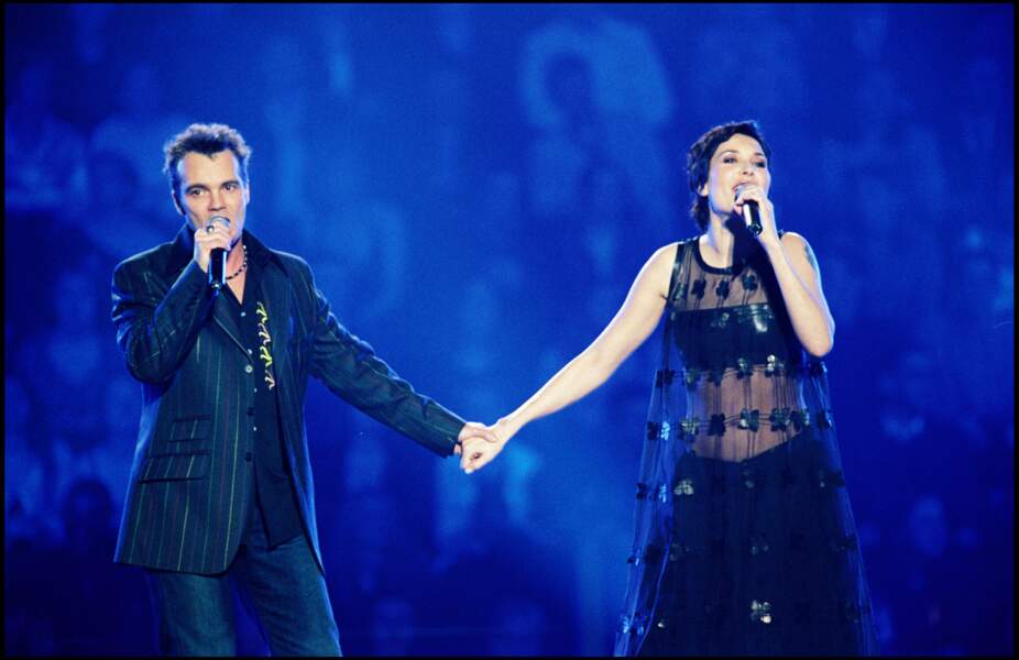 Avec Axel Bauer sur la scène du Zénith à Paris lors des Victoires de la Musique en 2002