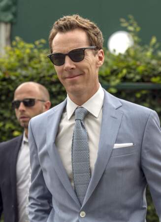 Benedict Cumberbatch arrive pour assister à la finale homme du tournoi de Wimbledon à Londres, le 14 juillet 2019.