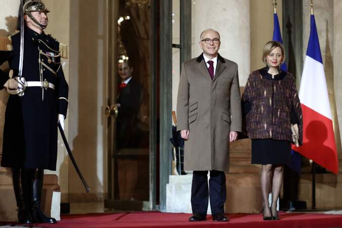Bernard Cazeneuve et sa femme Véronique, reçus à l'Elysée mardi 20 décembre 2016