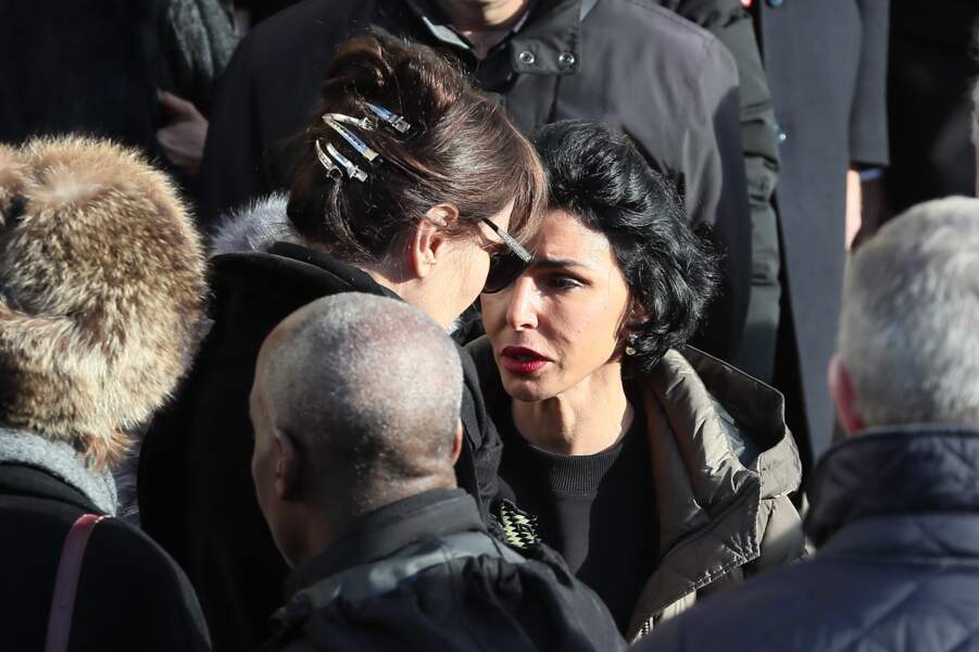 Carla Bruni-Sarkozy et Rachida Dati lors des obsèques de la mère de Nicolas Sarkozy