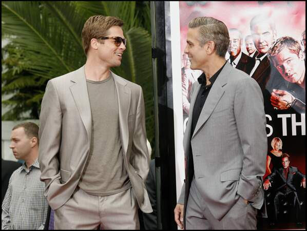 Brad Pitt et George Clooney en 2007 à Los Angeles 