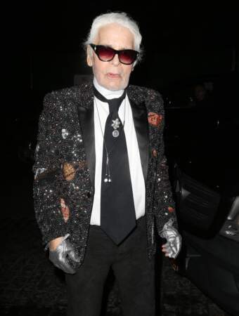 Karl Lagerfeld lors de la soirée Chanel à New York e 23 octobre 2017