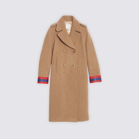 Manteau en laine avec détails aux poignets, 565 € soldé 282,50 €, Sandro.