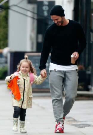 David Beckham et Harper, petite sortie en ville