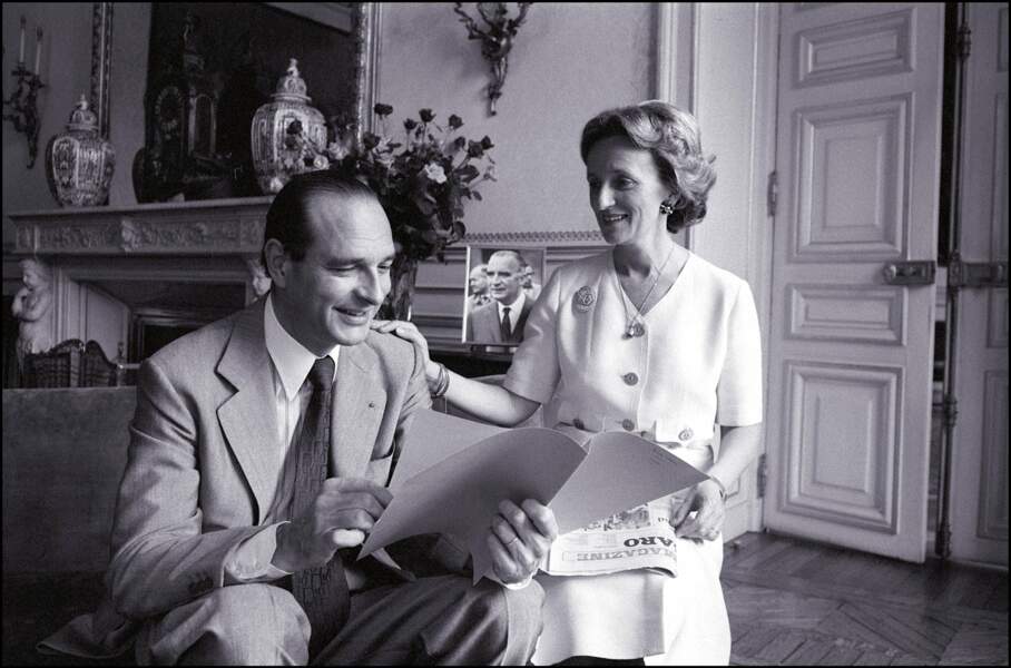 1979. Jacques and Bernadette Chirac dans leur appartement parisien