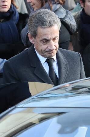 Nicolas Sarkozy aux obsèques de sa mère Andrée Sarkozy née Andrée Mallah