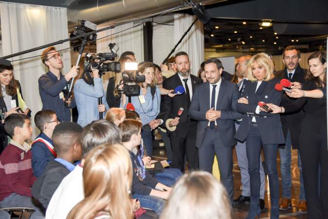 Brigitte Macron était accompagnée d'Adrien Taquet, secrétaire d'Etat chargé de la protection de l'enfance