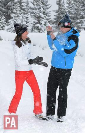 Bataille de boules de neige pour Kate Middleton et le prince William