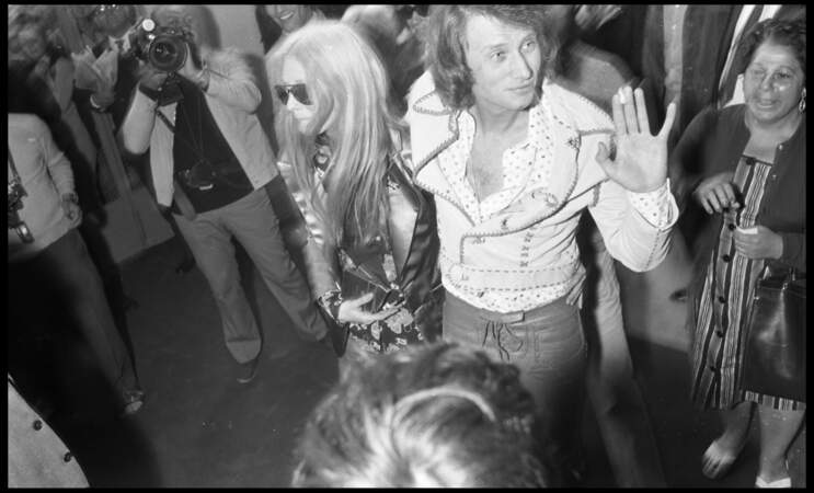 Johnny Hallyday et la chanteuse Nanette Workman, en 1972.