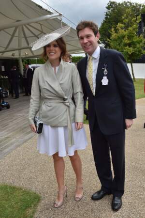 La princesse Eugenie d'York et son futur mari Jack Brooksbank pour la journée des femmes de la Qatar Goodwood Race