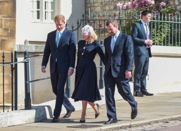 Le prince Harry était escorté par ses cousins Peter et Autumn Phillips