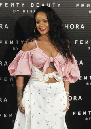 Rihanna arrive à la soirée "Fenty Beauty by Rihanna" à Madrid le 23 septembre 2017