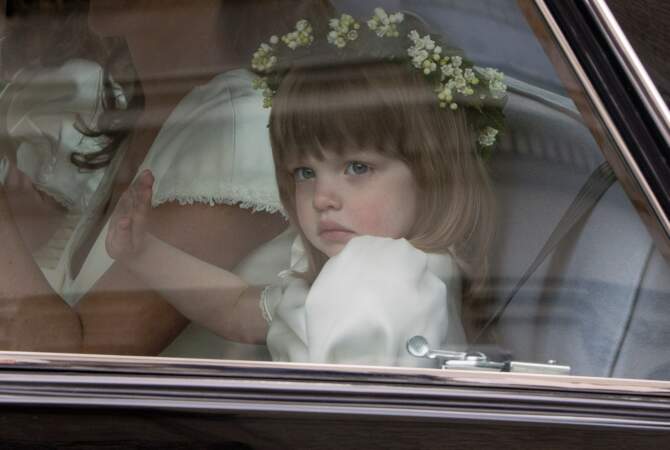 Eliza Lopes avait 3 ans lors du Royal Wedding (ici dans la voiture qui la conduit à l'Abbaye de Westminster)