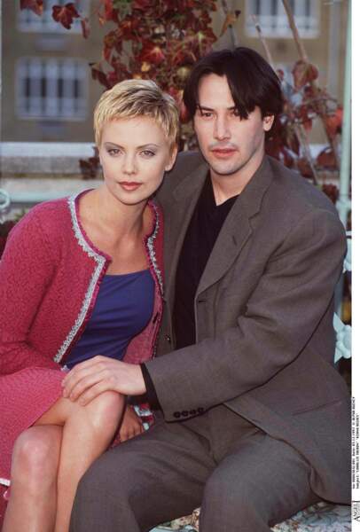 Charlize Theron et Keanu Reeves, partenaires du film "L'associé du diable" (1997)