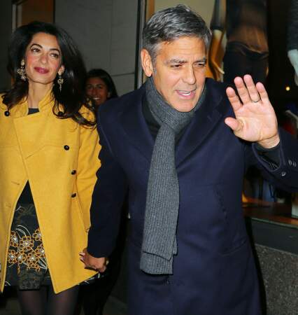 George et Amal Clooney dans les rues de New-York, mars 2015