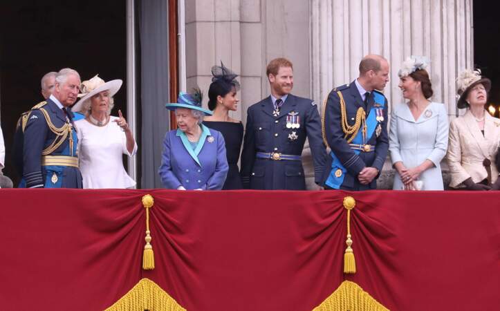 La famille royale lors de la parade pour le 100e anniversaire de la Royal Air Force, le 10 juillet 2018