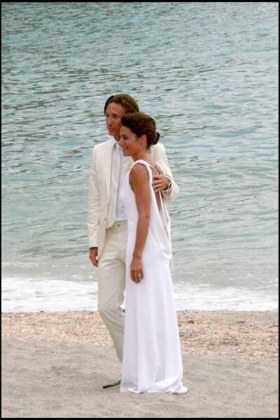 Alessandra Sublet et Thomas Volpi ravissants en avril 2008 lors de leur mariage