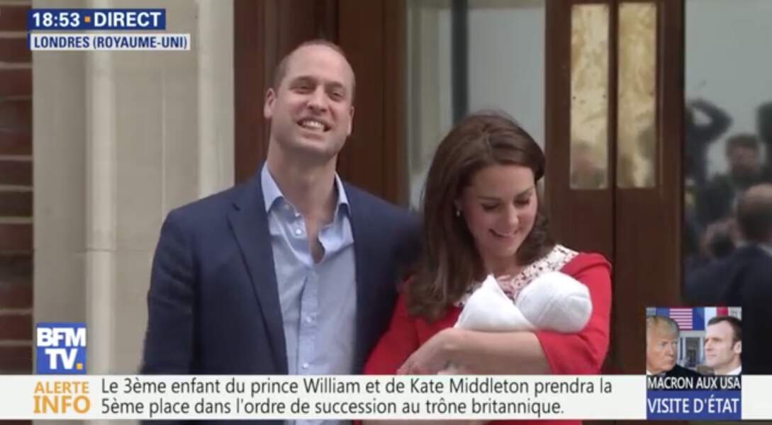 Kate Middleton et William d'Angleterre présentent leur troisième bébé au public le 23 avril