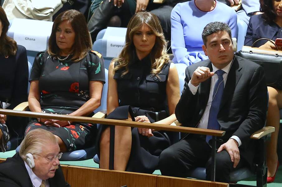 Melania Trump écoute le discours de Donald Trump à la 73ème session de l'Assemblée générale à l'ONU.