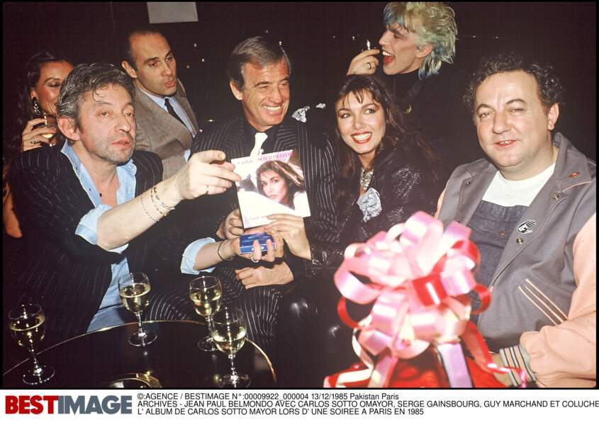 Jena paul Belmondo Carlos Sotto-Mayor Coluche et Serge Gainsbourg en 1985 