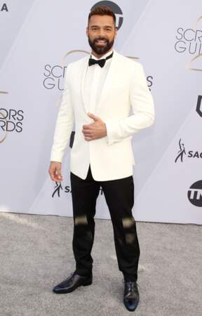 Ricky Martin portait un costume Berluti lors des SAG Awards 2019.