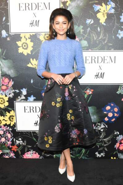 Zendaya Coleman, lors de la soirée de lancement de la collection Erdem x H&M à Los Angeles le 18 octobre 2017