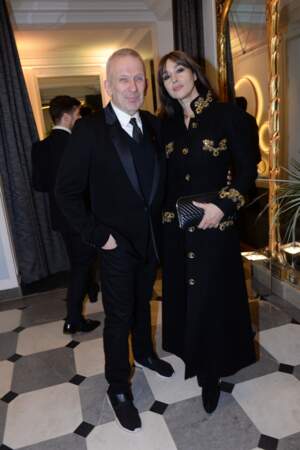 Jean-Paul Gaultier et Monica Bellucci à la 17ème édition du "Dîner de la mode du Sidaction" au Pavillon d'Armenonvi