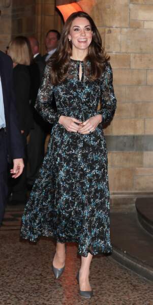 Kate Middleton visite le Musée d'Histoire Naturelle de Londres, le 22 novembre 2016