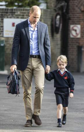 le prince George bien moins content que son père de rentrer à l'école