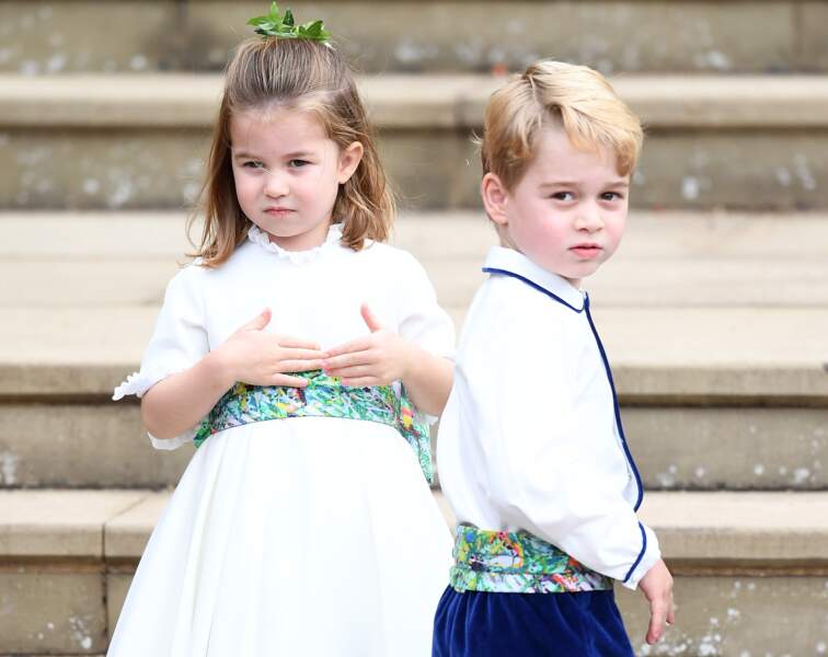 George et Charlotte en octobre 2018, lors du mariage de la princesse Eugenie