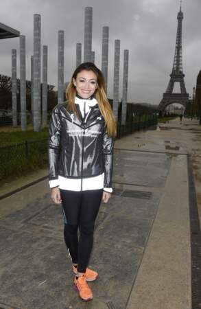 Rachel Legrain-Trapani devant la tour Eiffel le 30 mars 2016