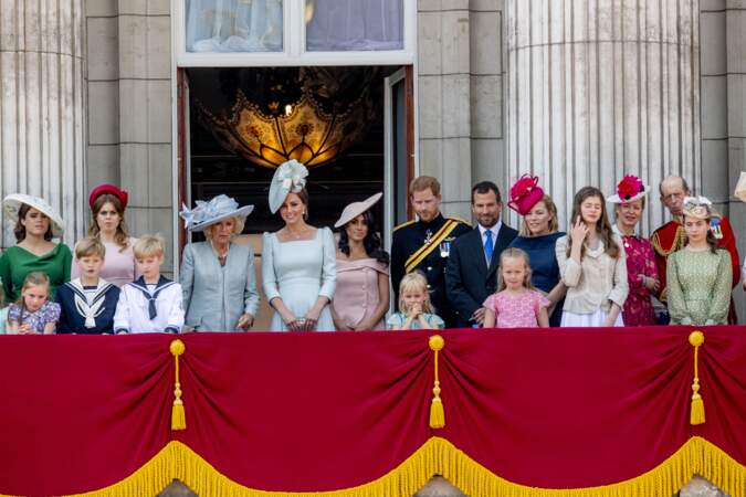 Eugénie d'York et Béatrice d'York, avec leurs cousins, les princes William et Harry, en juin 2018